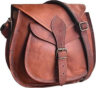 RUSTIC TOWNBrown Genuine Leather Crossbody Bag Tote Ladies Purse Handbag