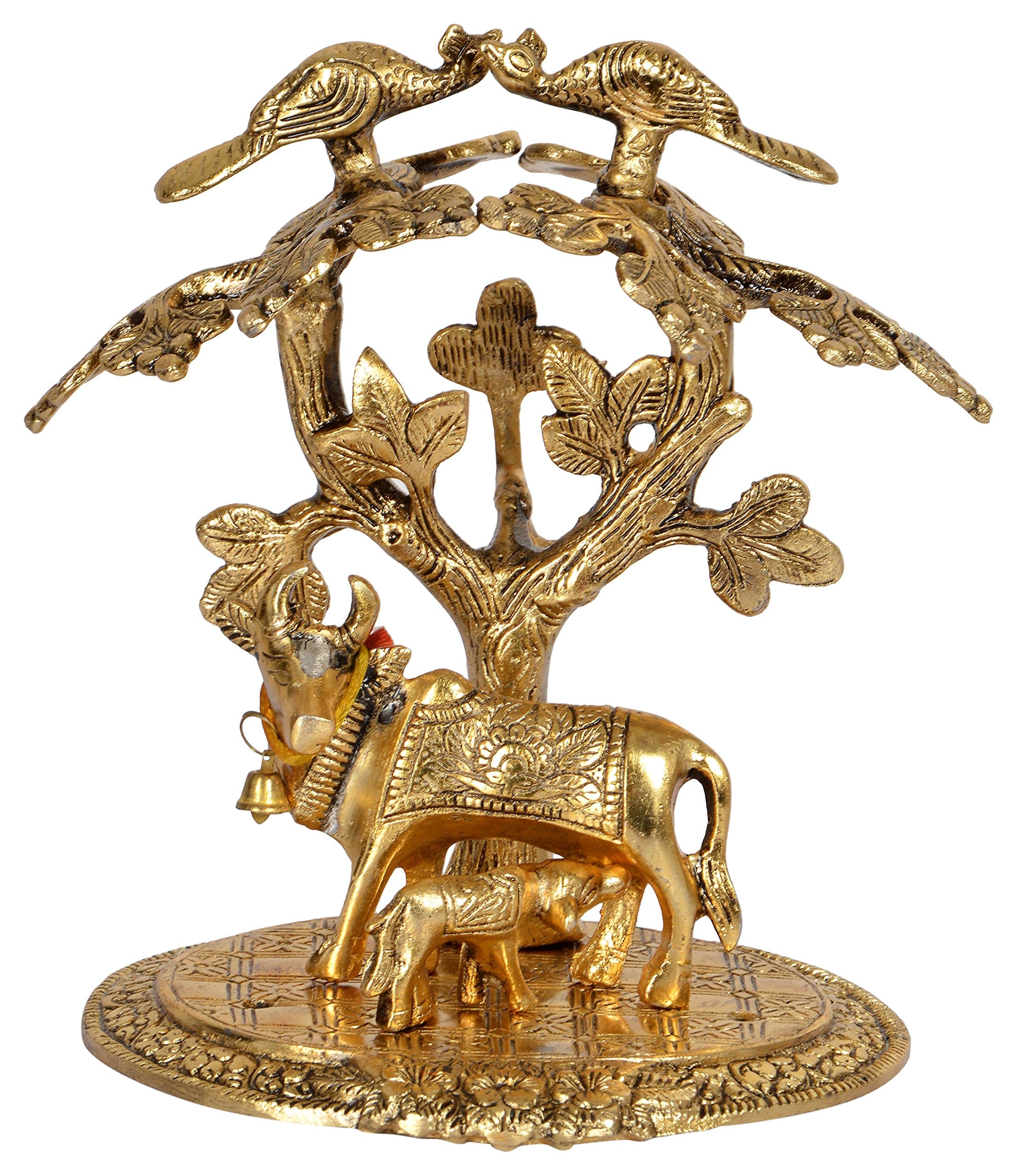 Rockshok Metallic Cow & Calf Decorative Showpiece
