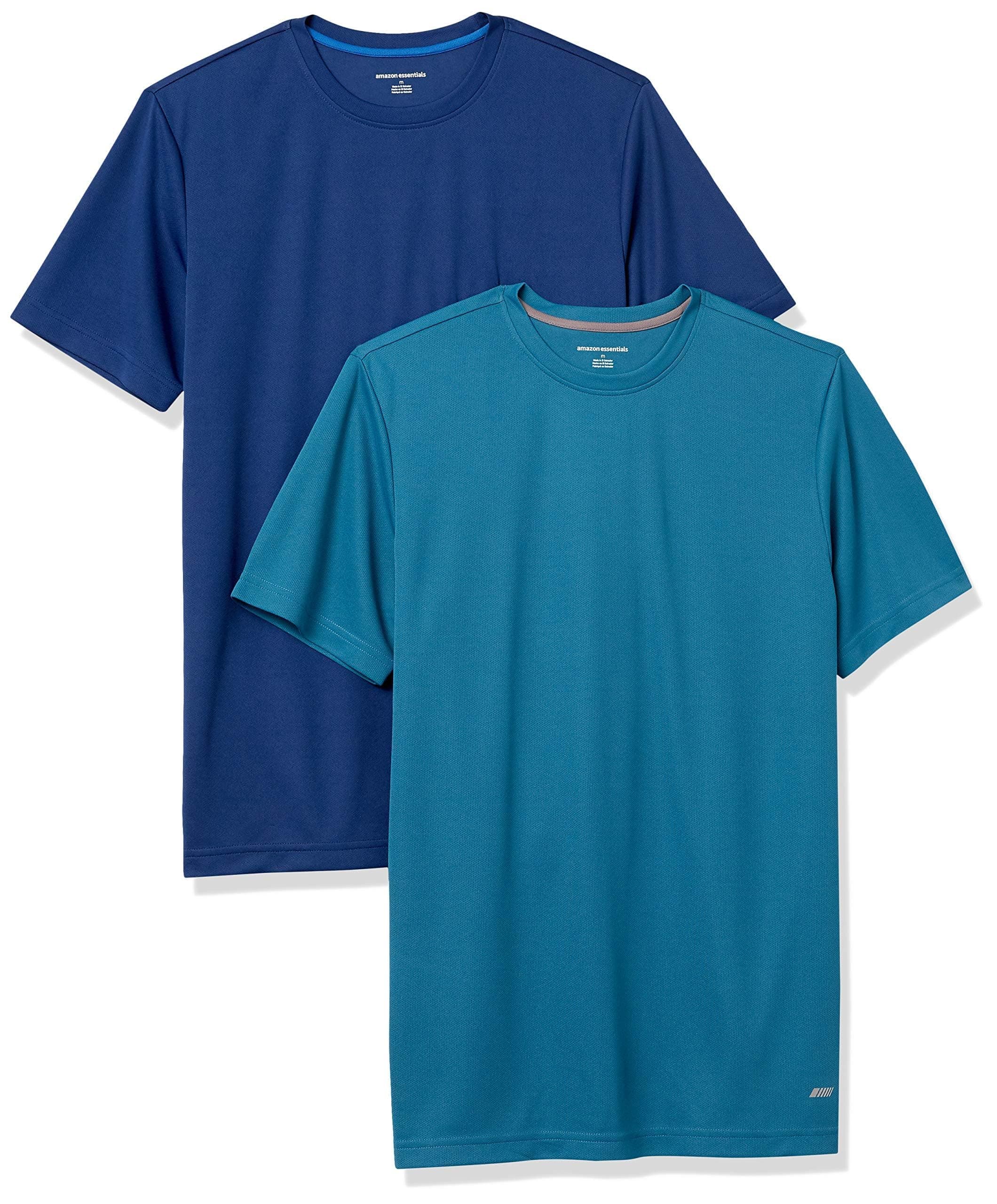 Men's Moisture Wicking Breathable Active Performance Tech T-Shirts, Pack of 2
