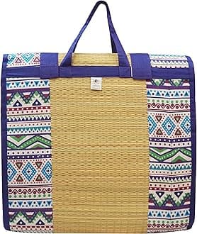 Home Tex Life Kora Grass Cushion Sleep Healthy, Easy Portable and Folding Mat (20mm_3 X 6 Ft, Africana)
