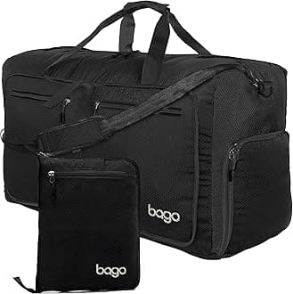 Bago Large Duffle Bag for Travel Women & Men. Durable Lightweight Foldable Travel Duffel Bags For Traveling Women. 80L Duffle Bags For Overnight Bag With Shoe Compartment Collapsible Weekender duffel