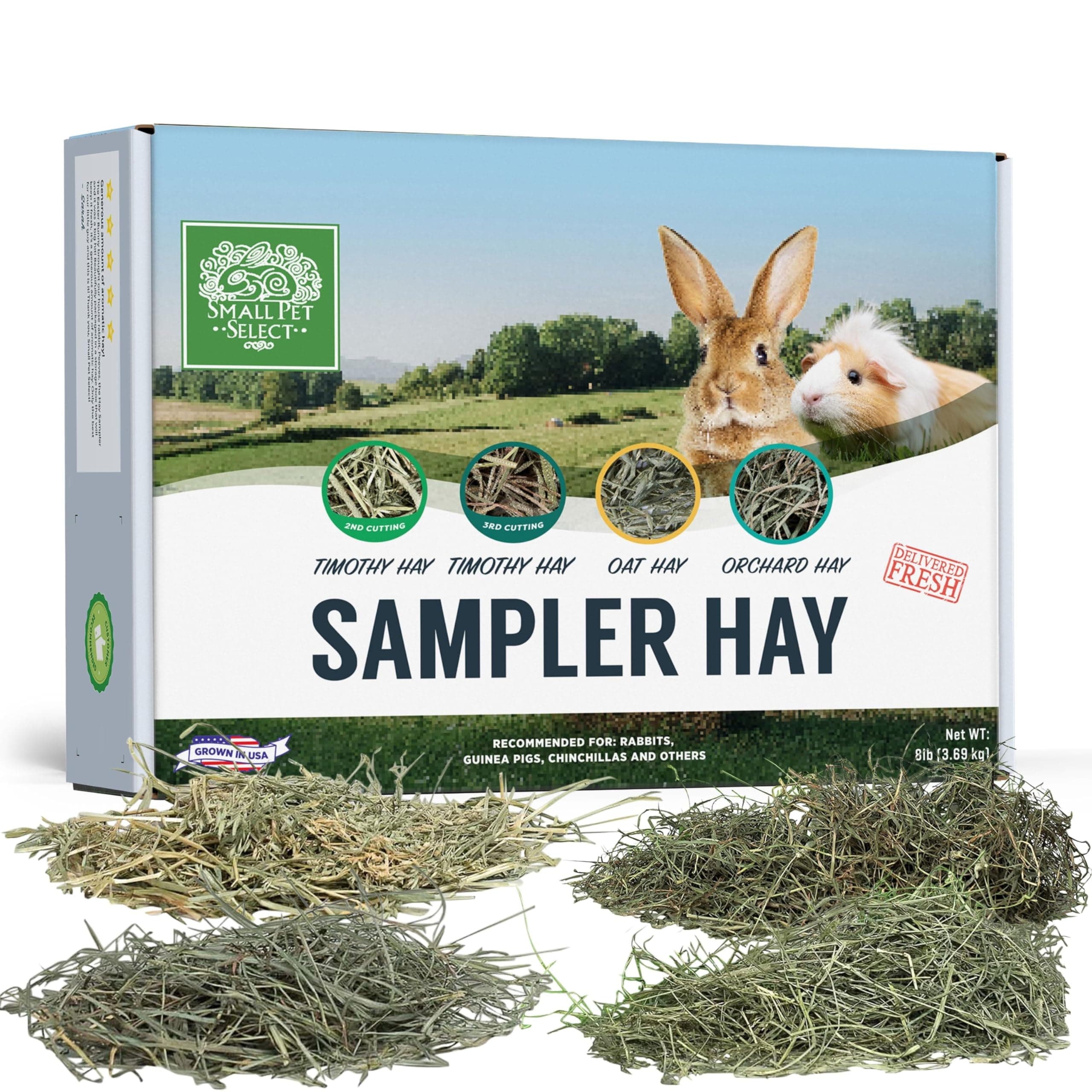 Sampler Hay Box, 2ND Cutting, 3RD Cutting Timothy Hay, Oat Hay, & Orchard Hay