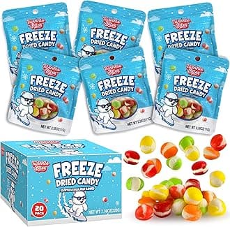 20 Pack Freeze Dried Candy- 10 Pcs Per Bag - Bulk Candy - Resealable Bag For, Kids, Adults, School, Party, Birthday, 3 Delicious Flavors