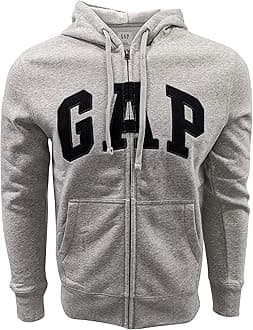 GAP Men's Full Zip Fleece Logo Hoodie