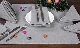 Ramanta Home 12-Pack 100% Cotton Dinner Napkins 18 by 18-Inch Soft Absorbent Comfortable - Ideal for Events and Regular Use - Grey