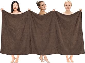 100% Cotton 40x80 Oversized Bath Sheet, Extra Large Turkish Bath Towels for Bathroom, Brown Bathsheet