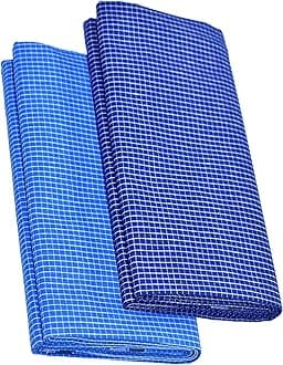 TUNI MANI Men's Cotton Lungi/Stitched/Mini Checked/Length 2.10m (Pack of 2)