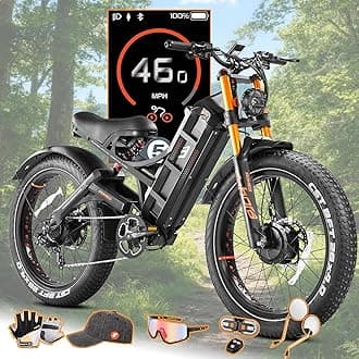 eAhora Romeo Pro 3/2 [2026] 46-50 Mph Electric Bike for Adults, Peak 5600W Dual Motor Ebike, 60V/52V 80Ah/70Ah 250 Miles Long Range E Bike, 26”*4.0 Fat Tire Air Full Suspension Off-Road E-Bike