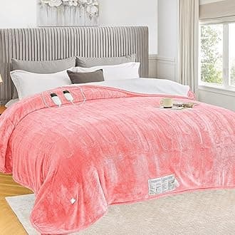 greenoak Heated Blanket Electric King Size 100"X90" Dual Control, Heating Blanket with 10 Levels 1/2/4/6/8 Hours Auto-Off Overheat Protection, Soft Sherpa Warm, ETL Certified Light Pink