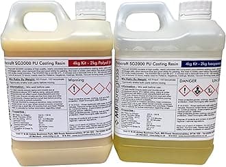 Polycraft SG2000 Paintable Fast Cast Polyurethane Liquid Plastic Casting Resin, Quick-Setting, Paintable for Crafting, Modeling, Prototyping, Easy-to-use Resin for Creative Projects - 4 kg Kit
