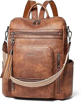 Vegan Leather Laptop Backpack for Women 15.6 inch Work Backpack Fashion Travel Backpack Purse for Travel College Work