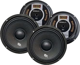 Bass Rockers 6.5" 300W High Performance Mid-Range Car Speaker (Pack of 4) - BRM6LPv2