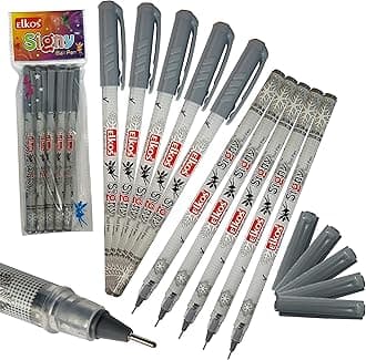 ELKOS BLACK Ballpoint Pens, 0.7mm Fine Point, Pack of 10, Signy Ball Pens, Smooth Writing, Perfect School Office Home Use, ZOFAX Black Ball Pen