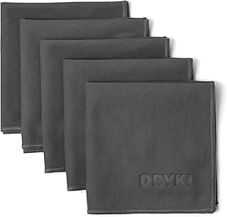 DRYKI Sweat Absorbing Handkerchiefs - The Original Pocket-Sized Sweat Towels - Quick-Dry Microfiber Sweat Rags for Face, Hands, & Body - Men & Women - Gym, Sports, and Work (Dark Grey: 5 Pack)