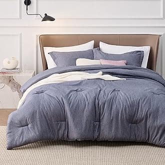 Bedsure Queen Comforter Set - Denim Grey Comforter Queen Size, Soft Bedding for All Seasons, Cationic Dyed Bedding Set, 3 Pieces, 1 Comforter (90"x90") and 2 Pillow Shams (20"x26"+2")