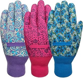 JUMPHIGH Garden Gloves for Women, Floral Gardening Gloves Ladies Soft Breathable Yard Work Glove Light Working Gloves