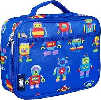 Wildkin Kids Insulated Lunch Box – Durable and Reusable for School & Travel - Robots