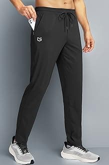G Gradual Men's Sweatpants with Zipper Pockets Tapered Track Athletic Pants for Men Running, Exercise, Workout