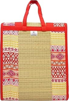 Home Tex Life Kora Grass Cushion Sleep Healthy, Easy Portable and Folding Mat (Deep West,2 X 6 Ft,15 Mm Thickness)