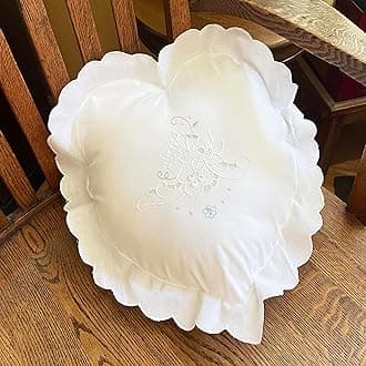 MODERN HEIRLOOM Embroidered and LACE 2-PC Pillow Decorative Pillow Set, 12 inches, Duette White 12" 2 Count