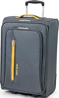 Pierre Cardin Soft Sided Luggage - with Stress Tested Durable Wheels | Telescopic Drag Handle Lightweight Soft-Sided Suitcase with Packing Straps | CL610