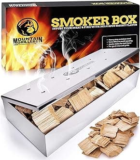 Mountain Grillers | BBQ Smoker Box - Stainless Steel Box for Wood Chips - Ideal Gas and Charcoal Grills - Barbeque Grill Accessories - Durable Construction - Ideal for Outdoor Cooking Adventure