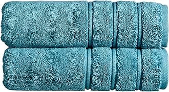 Antalya Large Bath Towels | Set of 2 | 100% Turkish Cotton | 600GSM | Soft Plush Luxury Towel Set | 70cm x 125cm | Quick Dry | Jade Teal