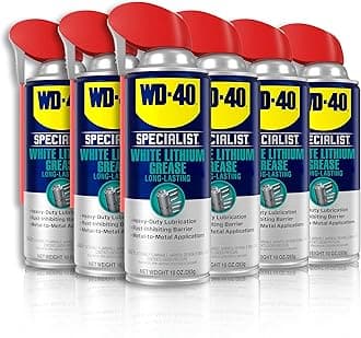 WD-40 Specialist White Lithium Grease Spray - Metal on Metal Lubricant and Corrosion Inhibitor. 10 oz. (Pack of 6)