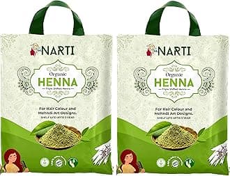 NARTI Henna 1kg Herbal Rajasthani Mehendi Powder | Organic Lawsonia Inermis Hair Dye & Conditioner | Chemical-Free Natural Hair Coloring | Pure Herbal Heena – 2 x 500g Packs