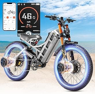 eAhora Romeo Pro 2/3 34-50Mph Electric Bike for Adults, 1600/2500/4000/5600W Dual Motor Ebike 48-60V 60-80Ah Battery 100-235 Mile Long Range, 26*4.0"/20*4.5" Fat Tire, Full Suspension, All Terrain