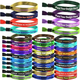 100/500/3000PCS Custom Cloth Event Wristbands Logo/Color/Text/Sign, Personalized Cloth Admission Identification Bracelet for Wedding Party Awareness Club Events