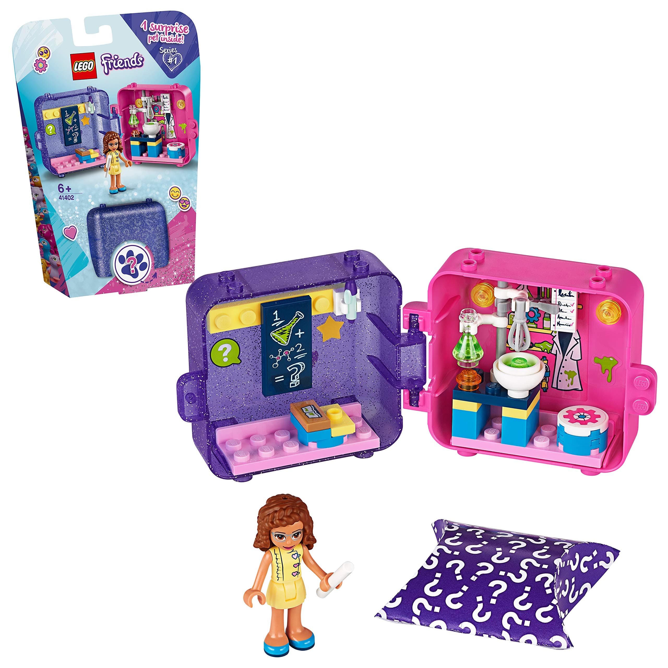 41402 Friends Olivia's Play Cube Series 1, Collectible Mini Playset, Portable Travel Case