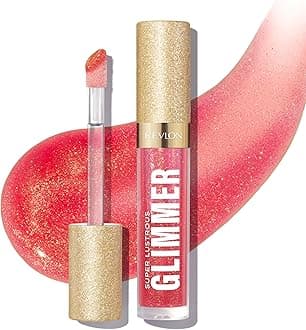 Super Lustrous Glimmer Gloss, Non-Sticky Lip Gloss, High-Shine Finish, Plant-Based Glitter, 007 Haute Honey, 0.13 fl oz