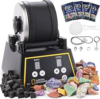 Blue Marble National Geographic Professional Rock Tumbler Kit - Complete With Durable Tumbler, Rocks, Grit, And Patented Gemfoam Finishing Foam Polish, Educational Stem Science