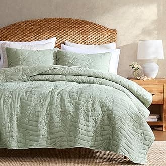 R.SHARE Farmhouse Decor Quilt Bedding Set King Size Sage Green, Country Floral Bedspread, Flower Bedding with Pillow Shams, Rustic Nature Lightweight Coverlet Spring SummerOEKO-TEX STANDARD 100