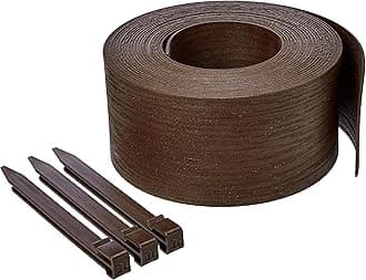 Amazon Basics Landscape Edging with 10 Stakes, Brown, 13cm