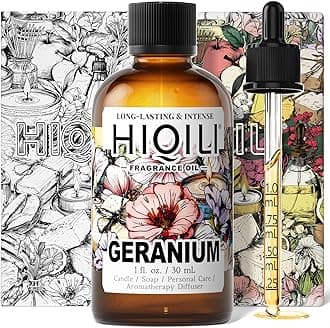 Geranium Fragrance Oil for Home Diffuser, Relaxation, Essential Oil for Candle & Soap Making, Long-Lasting Scents, Car Freshies - 1 Fl Oz