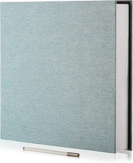 Photo Album Self Adhesive 3x5 4x6 5x7 6x8 8x10 8.5x11 11x10.6 Magnetic Scrapbook Album DIY Length 11x10.6 Inch 40 Pages Linen Cover DIY Photo Album with A Metallic Pen and and Plastic Board(Green)