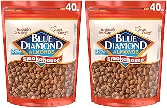 Blue Diamond Almonds Smokehouse Flavored Snack Nuts, 40 Oz Resealable Bag (Pack of 2)
