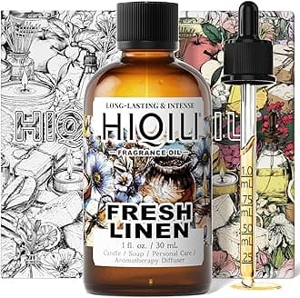 HIQILI Fresh Linen Fragrance Oil for Candle & Room Spray Making, Add to Dryer Balls, Freshie Scents for Essential Oils Diffuser - 1 Fl Oz
