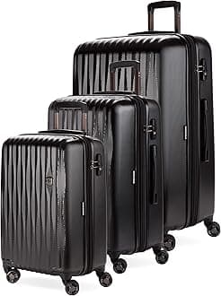 SWISSGEAR 7272 Energie Hardside Polycarbonate Spinner Luggage Collection (Black, 3 PC SET)
