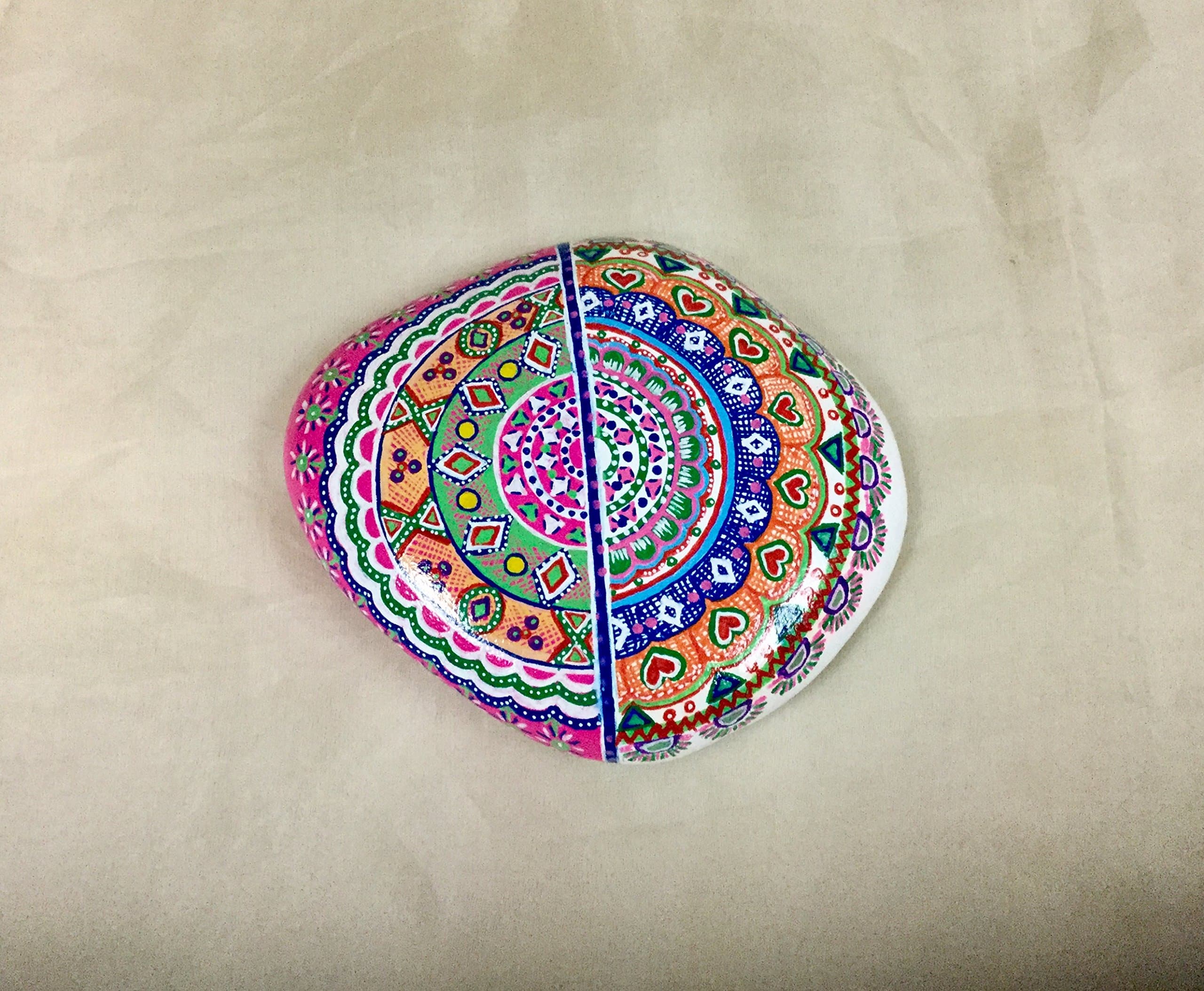 Hand painted river rock