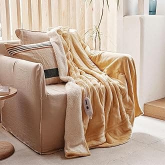 GOTCOZY Heated Blanket Electric Throw 50''X60''- Soft Silky Plush Electric Blanket with 4 Heating Level & 3 Hour Auto Off Heating Blanket, ETL Certified Machine Washable (Yellow)