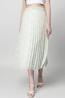 NUEVOSDAMAS Floral Printed Pleated Navy/Multi Skirt