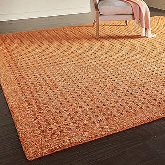 ZARACARPETS Solid Plain Exported Quality Hand Made Carpets and Rugs Size 4 Feet by 6 Feet (4x6 feet) Loop Orange