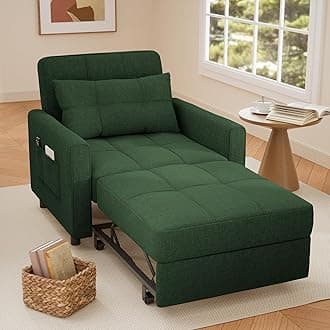 Gizoon Sofa Bed Chair 3 in 1 Convertible, Pullout Single Sleeper Chair Bed with Adjustable Backrest, Spacious Multifunctional Sofa Couches for Living Room, Bedroom, Apartment