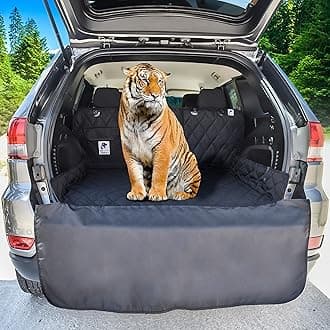 SUV cargo liner for dogs, Dog Car Seat Cover For Back Seat, Nonslip trunk mat, Waterproof Car Seat Protector for Dogs, Durable cargo cover with Bumper Flap, Dog Accessories, Easy to Install & Clean