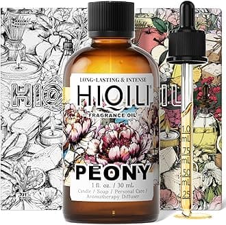 HIQILI Peony Fragrance Oil for Home Diffuser, Idea for Making Candle, Women's Perfume, Car Air Freshener, Skin & Body Care - 1 Fl Oz