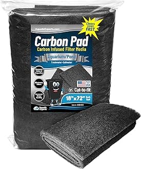 Aquatic Experts Aquarium Carbon Pad - Cut to Fit Carbon Infused Filter Pad Media for Crystal Clear Fish Tank and Ponds (Carbon Filter 18" x 72")