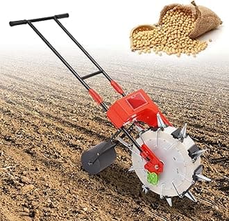 Manual Seeder, 10 Nozzles Hand Push Garden Seeder Roller, Peanut Corn Bean Planter Precision Garden Push Seeder Machine, 6.3in Spacing Hand-Push Seeder